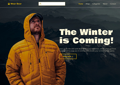 Wear Bear 🐻‍❄️ (Winter Clothing Store Web Design) clothing store design e commerce illustration ui ux web design web development