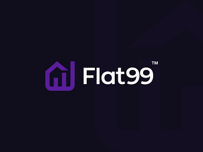 Flat99 Real Estate Logo design branding construction logo design development finance flat grow home logo house icon invest investment logo logo design logo designer logos logotype minimalist modern logo real estate