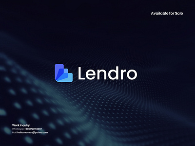 Lendro - Letter L Blockchain, Crypto, Payment, Fintech Logo blockchain logo brand identity branding fintech logo letterl logo logo logo design logo designer modern logo nft logo web 3.0