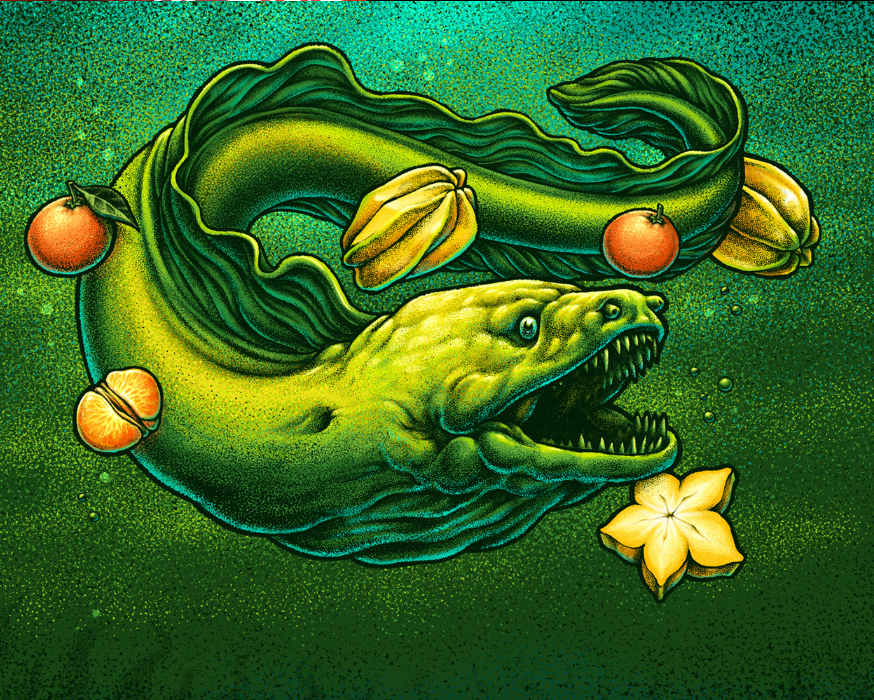 Moray - craft beer label illustration animal illustration moray oleggert