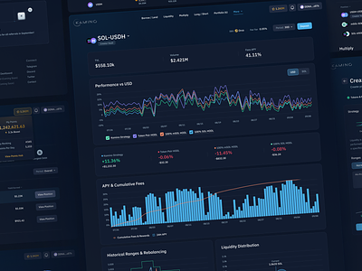 Kamino Finance dashboards, branding and illustrations animation branding dashboard fintech illustration interface logo ui ux webapp website