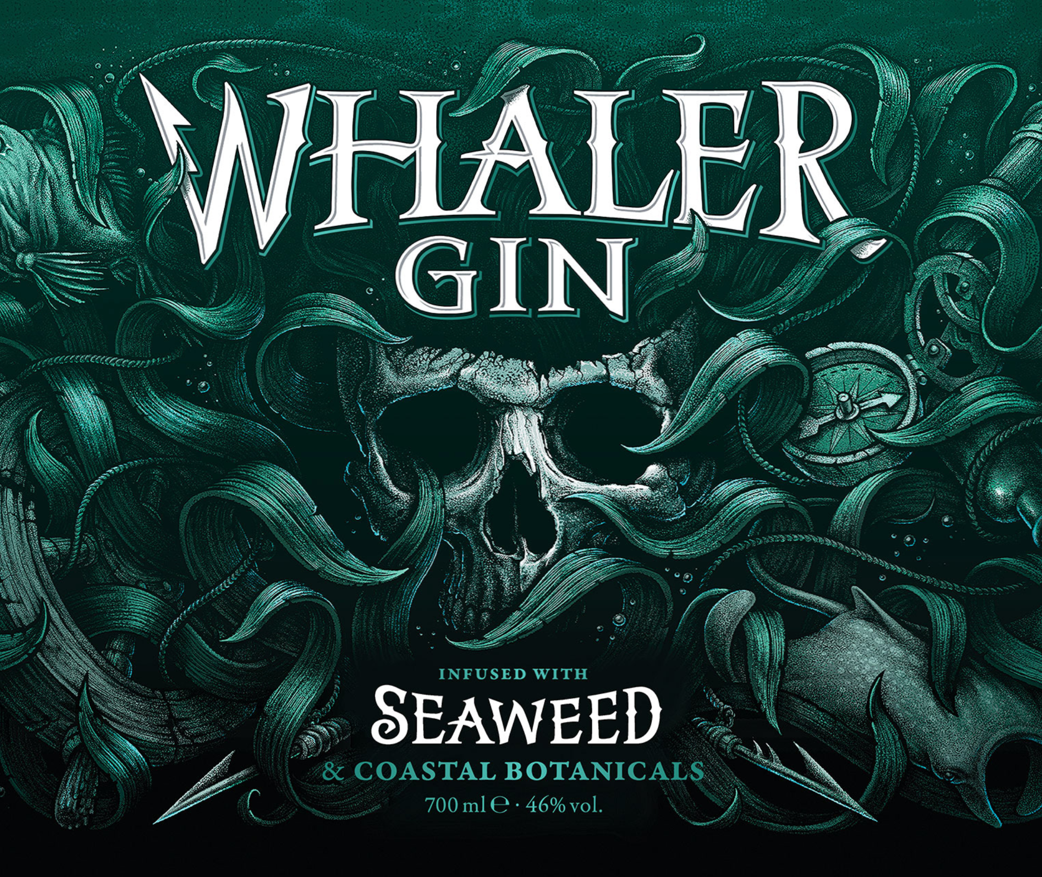 Whaler gin illustration oleggert sea skull whaler gin