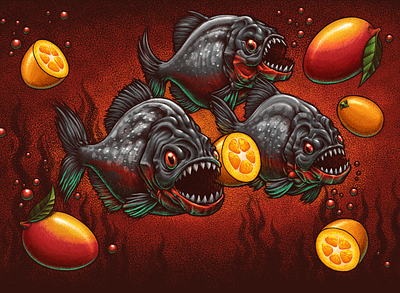 Piranha fish illustration oleggert piranha