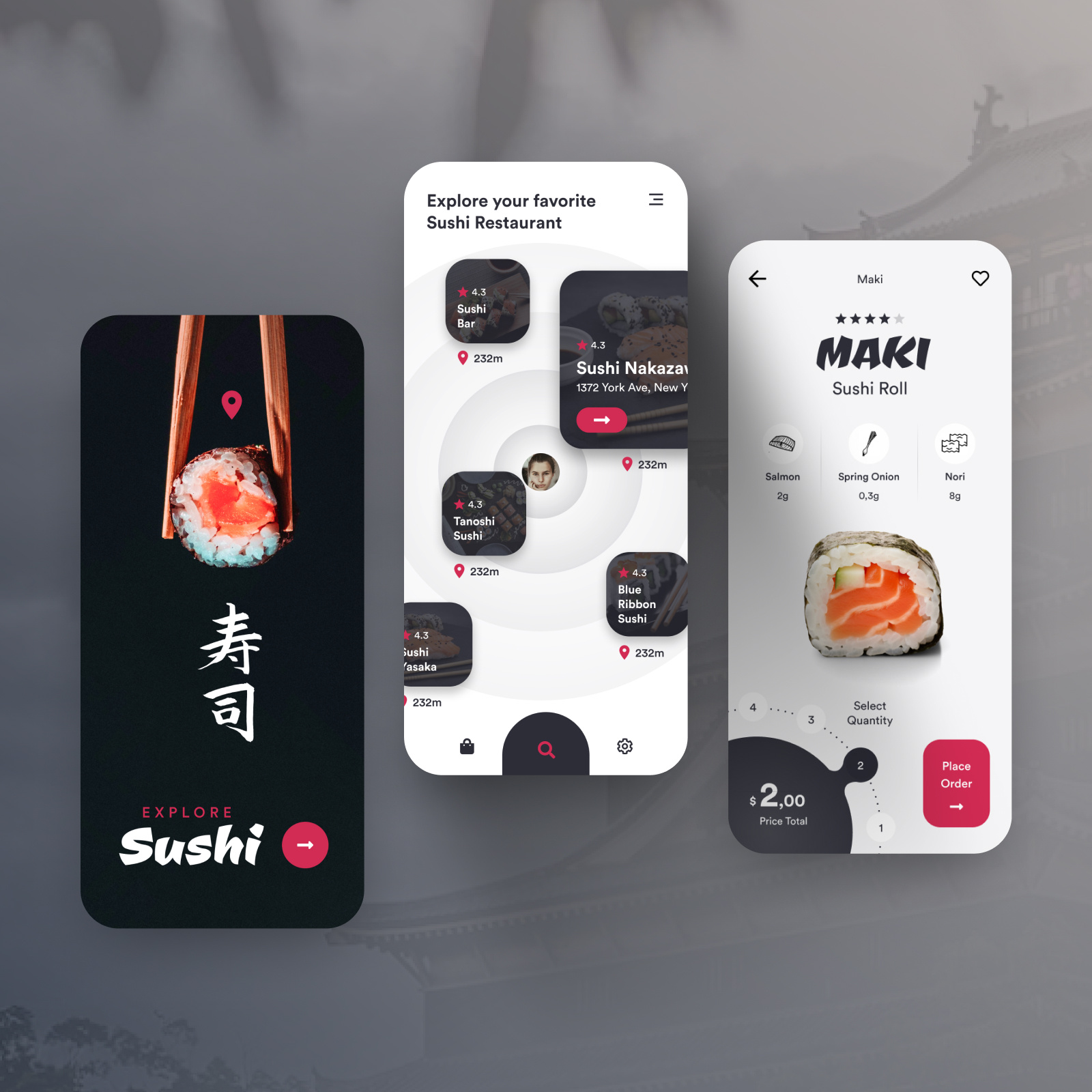 // 🍙 SUSHI 🍙 // App Design Concept app concept design digital interface mobile product design sushi ui ux web