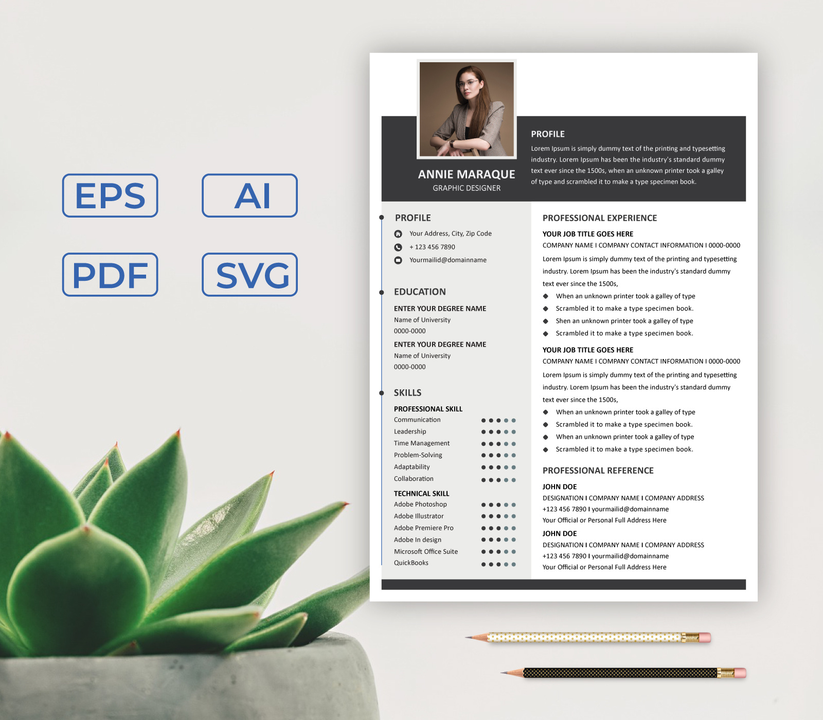 Modern Resume Template branding clean corporate creative custom cv design job interview minimalist modern modern resume portfolio resume resume cv template