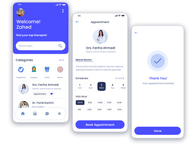 Mobile Appointment App app design appointment app branding graphic design ui