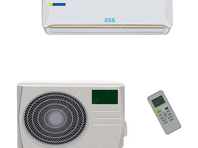 Air conditioner set design vector illustration illustration realistic