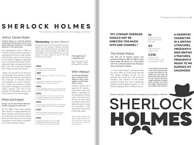 Sherlock Holmes magazine layout graphic design grid layout magazine