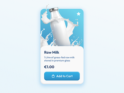 Product Card UI Design blue interface ecom gradient ui milk mobile app online store photographic ui product card splash water splash