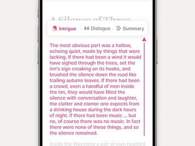 Intrigue Concept Pop-over app mobile product design ui ux