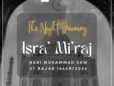 Isra' Mi'raj 27 Rajab 2024 27 rajab graphic design isra miraj post design social media post