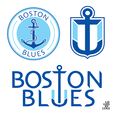 Boston Blues soccer team concept branding graphic design logo
