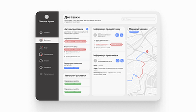 Delivery Dashboard ui