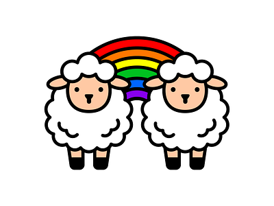 Sheep with rainbow :) adobeillustrator art artwork design dribbble illustration rainbow sheep vector