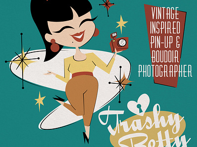 Character Design for Trashy Betty Photography 1950s art atomic art design graphic design illustration retro