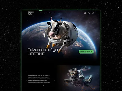 Space Safari Concept Website UI Design adobe agency app branding concept design freelance galaxy graphic design logo modern nyc safari space ui usa ux visual website work