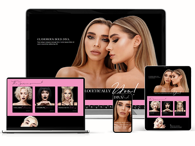 Bold, Black and Bright Pink Wix Website Template for Lash Tech beauty salon black bold bright pink lash tech lash tech website pink salon salon website template web design web designer website website designer wix wix template wix website