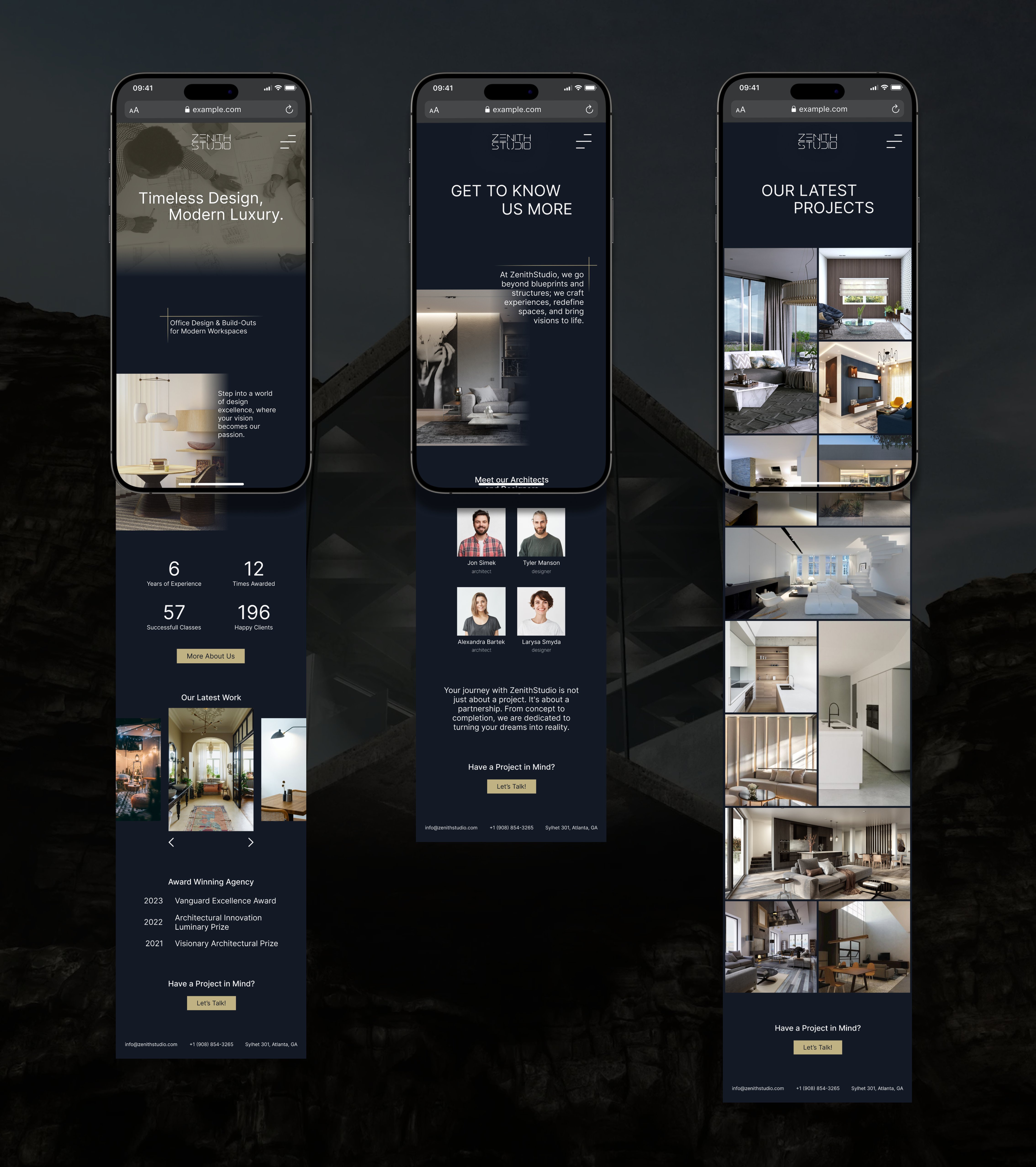 Zenith Studio - Architect Company Mobile Website Design animation app branding graphic design like logo mobile new project site style ui version website