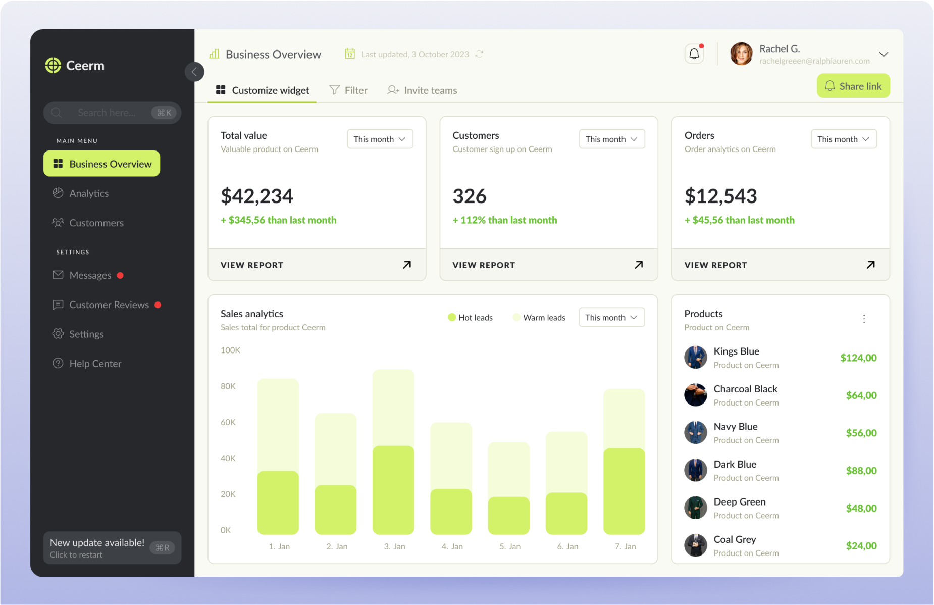 Ceerm - CRM tools ui