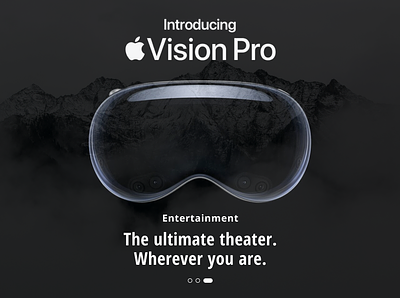 Apple Vision Pro apple concept landing page shot typography vision pro