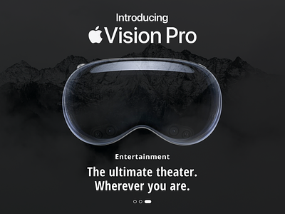 Apple Vision Pro apple concept landing page shot typography vision pro