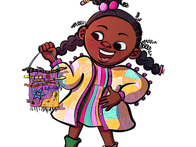 McKenna art black art braids character design children book digital art digital illustration drawing illustration kidlit pattern procreate