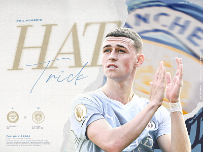 Phil Foden's hat trick filters graphic design photoshop poster soccer social media sports