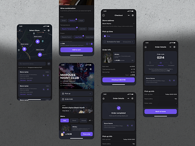 Food delivery UI app dark delivery design dine in food mobile pick up ui ux