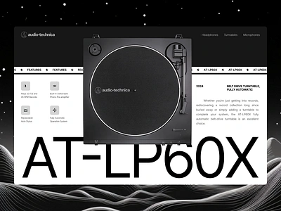 Audio Technica Website Redesign audio audio technica dark mode design e commerce headphone hero section turntable ui user interface ux ux design web design website