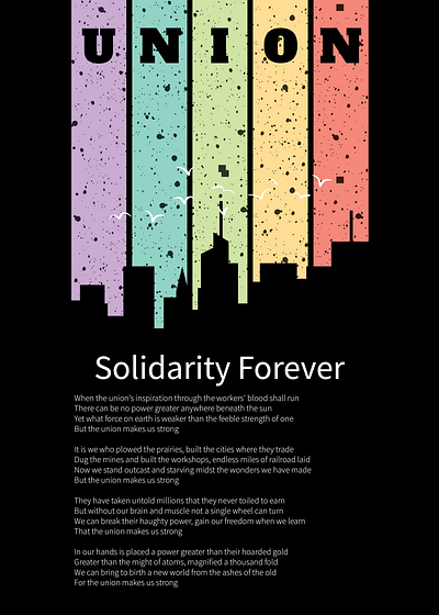 Solidarity Forever Song Lyrics Poster design graphic design photoshop poster