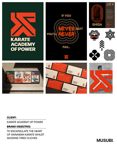 KARATE ACADEMY OF POWER REBRAND australia award winning bold design brand design brand management branding design graphic design icons illustration japanese karate logo martial arts modernism modernist musubi brand agency showcase the best