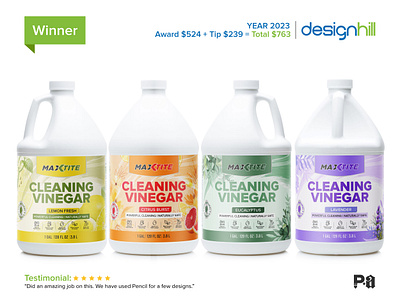 Vinegar cleaning label design packaging design vinegar