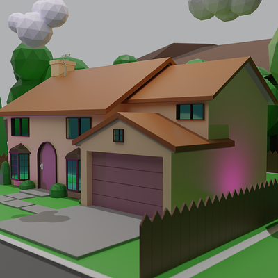The Simpsons House's 3dmodeling blender design desing graphic design illustration modeling vector