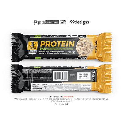 Protein Bar chocolate cocoa label design low carb packaging design protein bar