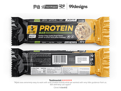 Protein Bar chocolate cocoa label design low carb packaging design protein bar