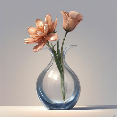 Flowers in a vase digital art digital design drawing floral flower graphic design illustration