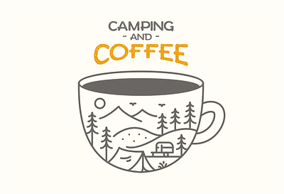 Camping and Coffee adventure barista caffeine caffeine addict camping cappuccino coffee cup of coffee espresso i love coffee latte mountain nature travel