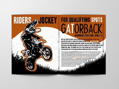 FLMX Gatorback 2005 graphic design magazine spread design motocross graphic design timeless graphic design