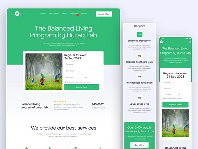 Social Event Program Landing Page clean design event event program home page landing page ui ux website website design