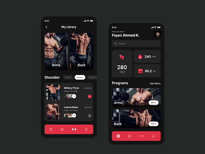 Fitness App Design app app animation app design fitness coach fitness motivation fitness trainer fitnessapp gym health app healthy life healthylifestyle home workout life style motion graphics personaltrainer training ui ux wight loss workout workout app