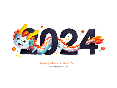 2024 2024 baby cartoon character children chinese cute dragon illustration kawaii kids lunar mascot mexico new year procreate 龙属