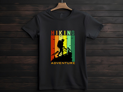 Creative Hiking Adventure T-Shirt design graphic design illustration typography