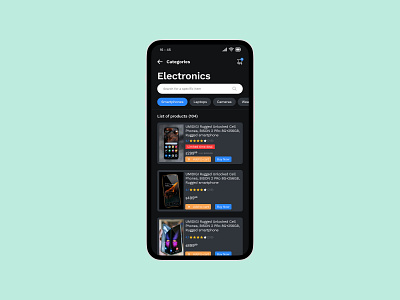 Category screen with a list of products. figma ui ux