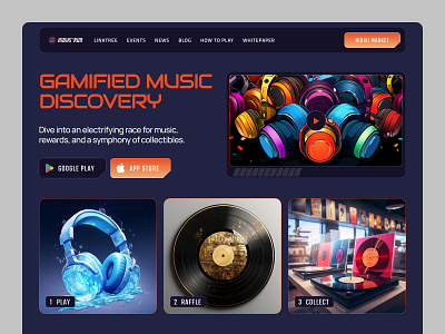 Music Discovery Crypto Landing Page landing web design