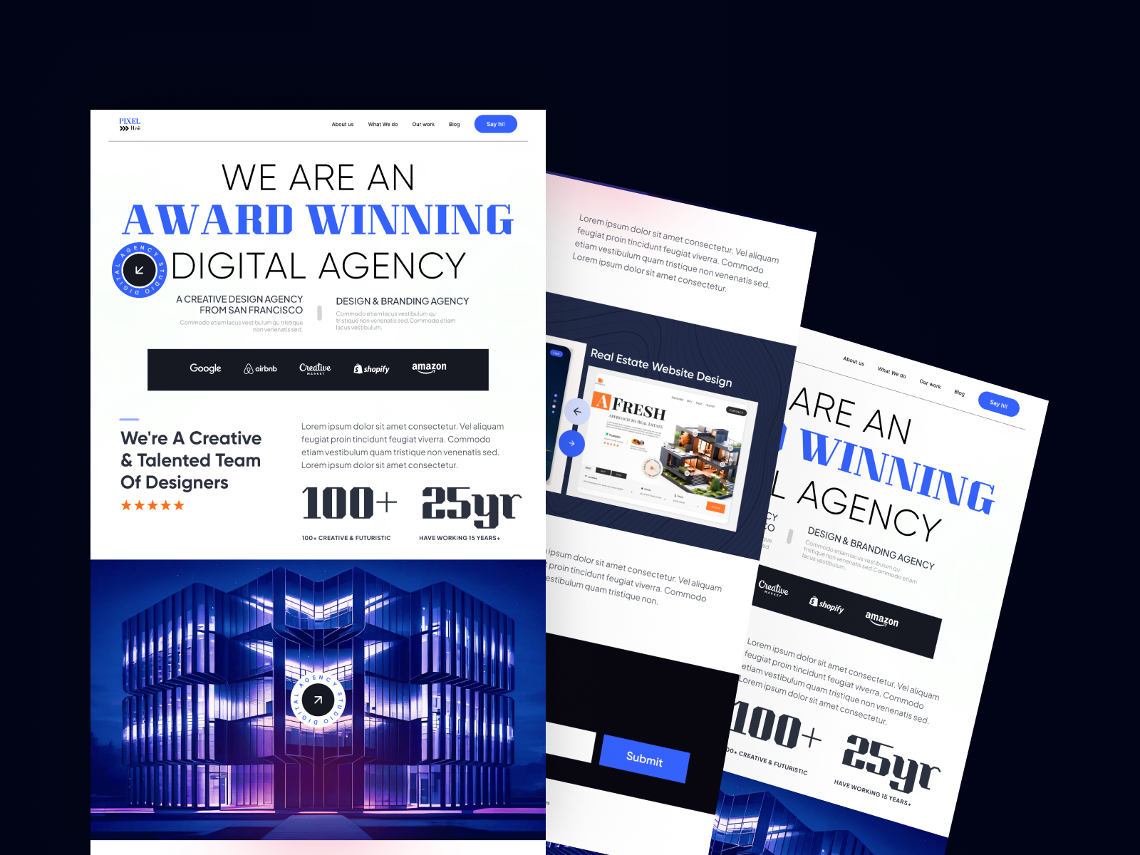 Creative agency Landing page design agency animation branding design design agency motion graphics ui uiux uiux agency
