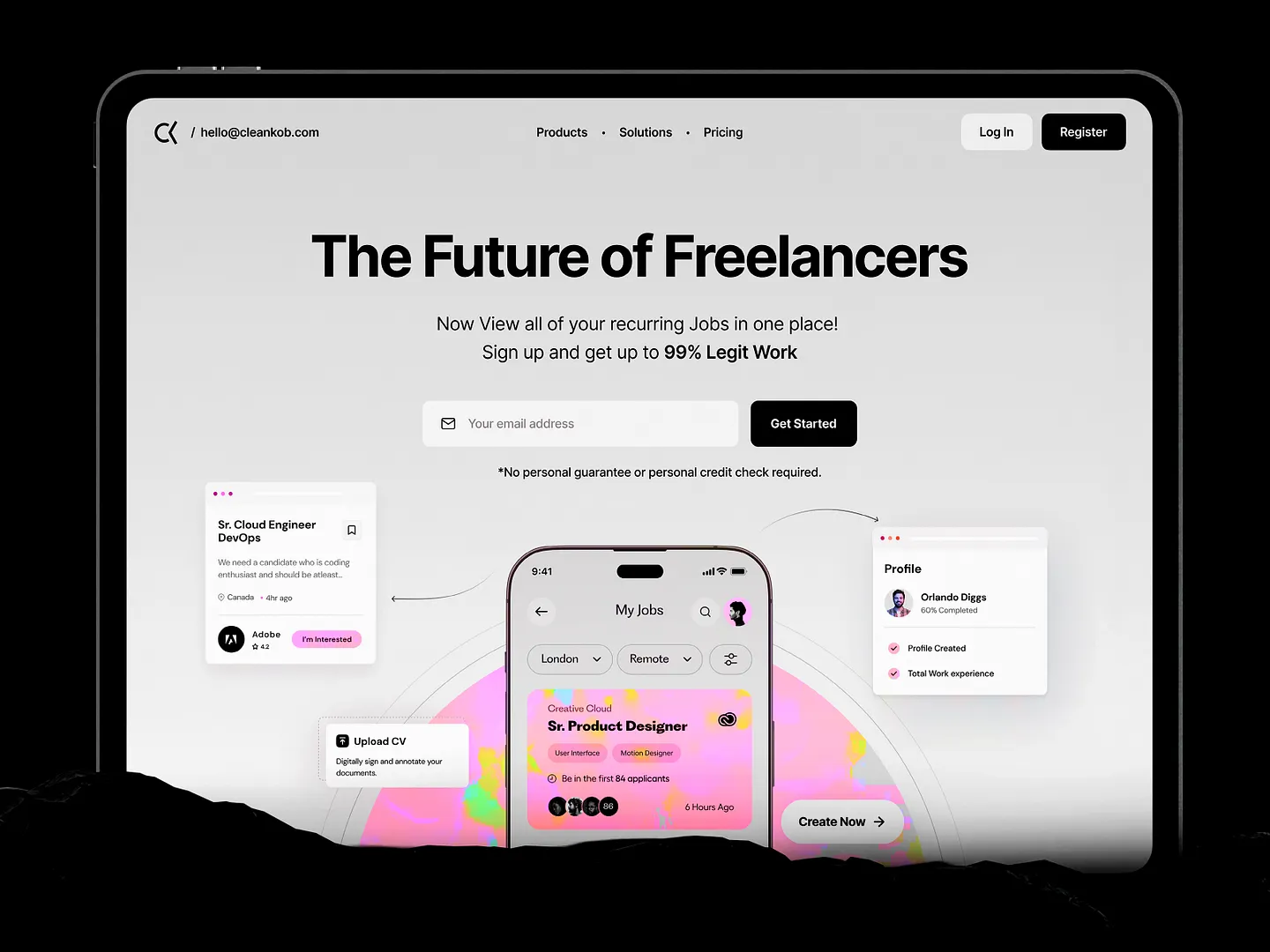 Innovative Job Portal Website Design for Freelancers