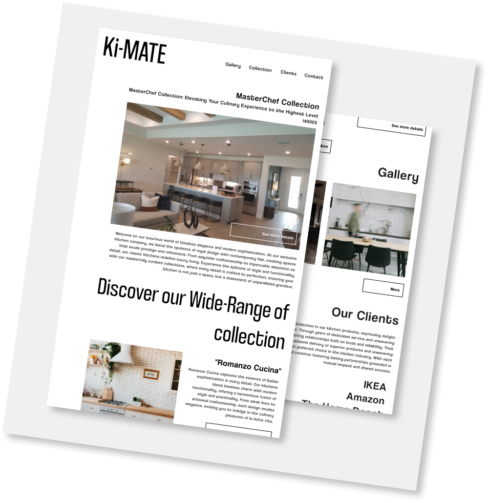 Ki-MATE brand branddesign branding clean design kitchen minimal ui ux web webdesign