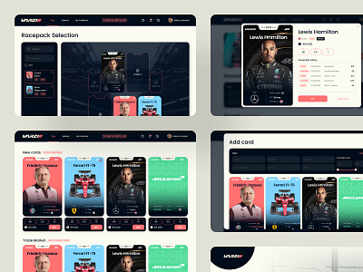 UX/UI Design for a Play-to-Earn Card Project blockchain branding card crypto crypto design cryptocurrency design f1 game illustration interface logo playtoearn ui