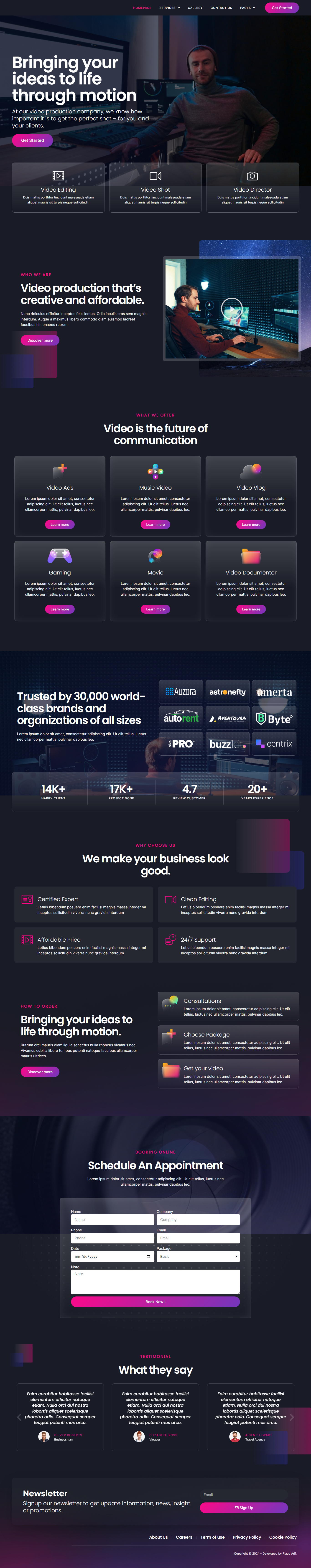 Video Production | Video Maker | Gaming Video Website app design creative web design documentation video elementor website graphic designer landing page marketing responsive design ui ui inspiration uiux ux design video maker video production web design website designer wordpress wordpress landing wordpress website