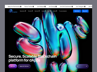 Blockchain Platform for dApps Landing Page landing web design